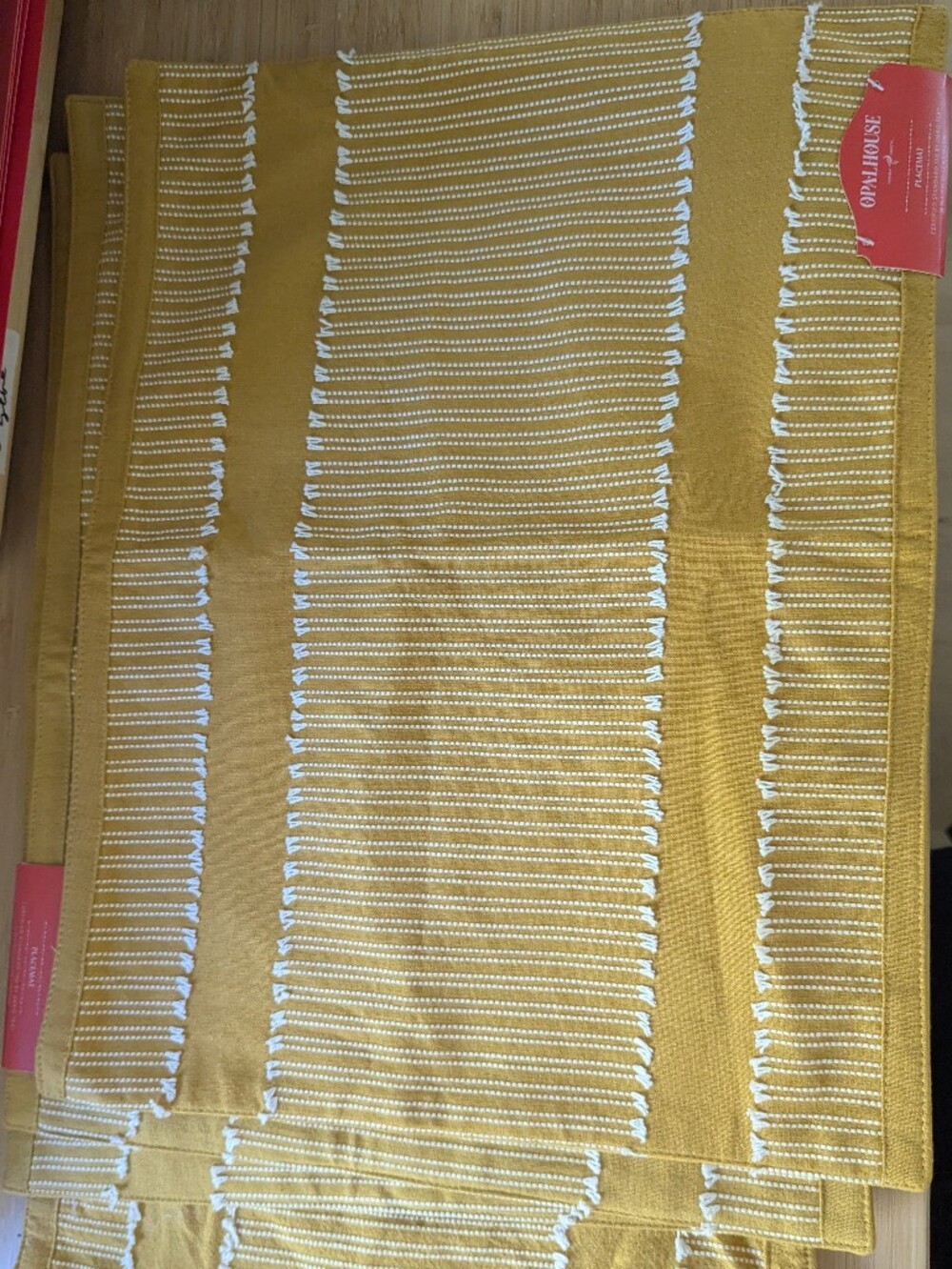 Opalhouse Set Of 4 Mustard Golden Yellow Placemats With Stitching New With Tags